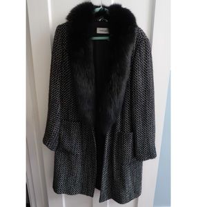 Marina Rinaldi Trench with Fox Fur Collar
